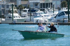 Capt. Legare assures a child on her first trip