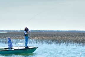 Casting a fly-fishing rig